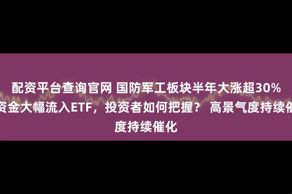 配资平台查询官网 国防军工板块半年大涨超30%！资金大幅流入ETF，投资者如何把握？ 高景气度持续催化